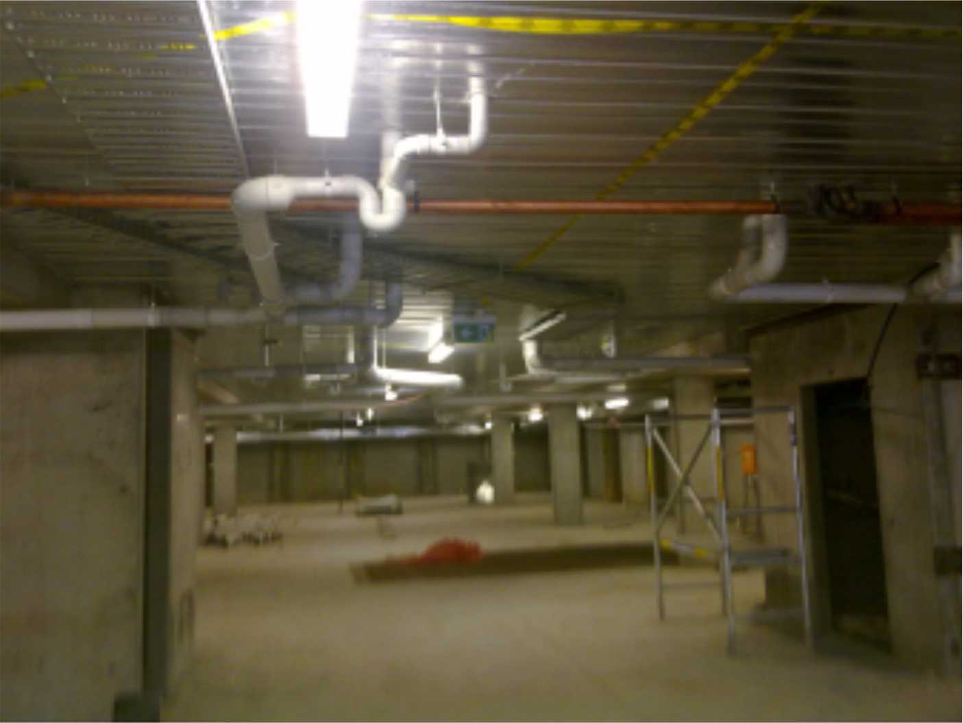 sewer pipes in carpark